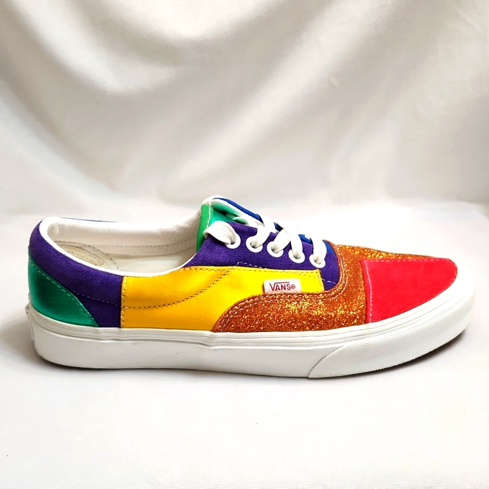 Vans Era Patchwork Suede Glitter Multicolor Low Lace-up Sneakers ( W Siize 8.5) - Picture 2 of 11